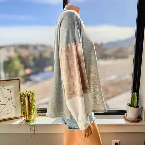 Gilli Colorblock Lightweight Long Sleeve Relaxed Fit Top/Sweatshirt-Women’s S/M - Picture 5 of 10